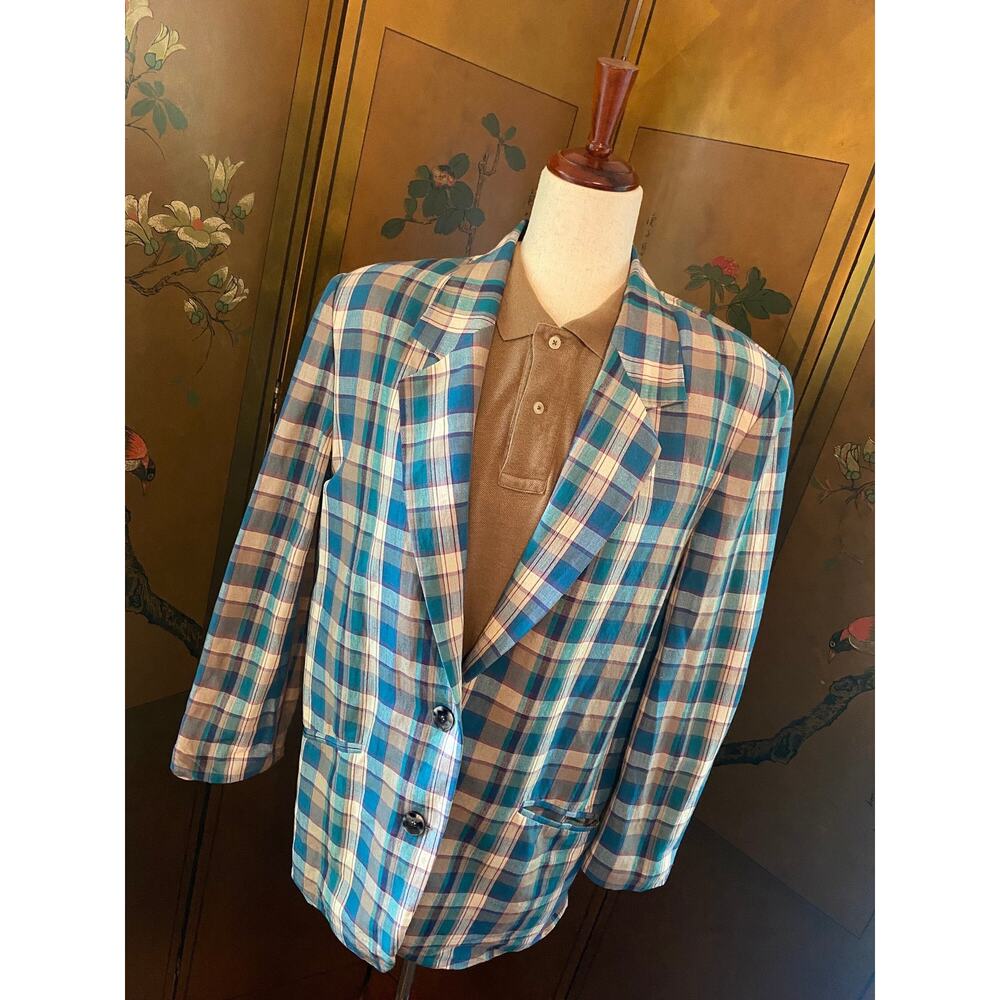 Vintage jacket with checkered pattern, size M